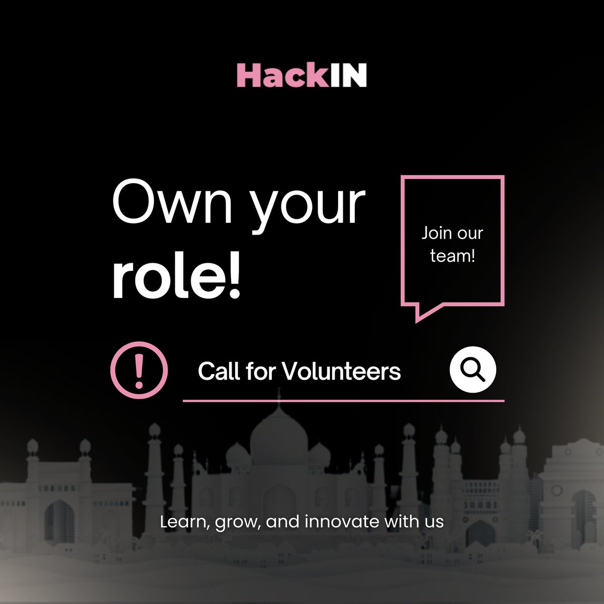 HackIN 2024
is coming, and it's going to be INSANE! 🤯

A 36-hour hackathon of innovation, where brilliance meets boundless possibilities. 

Are YOU 🫵🏼 ready to be part of something epic?🤩

Apply Now💪🏻
forms.gle/nf2F2ywAPsNSJq…

Deadline : August 15th👀