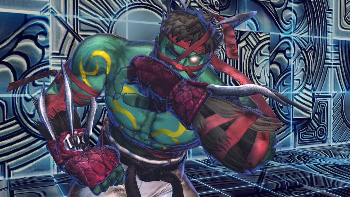 ShotoGamer's tweet photo. Before Reina it was Ryu that have a concept to get a hold of the #DevilGene. One of the obscure edgelord Ryu is #DevilRyu a what if take if Ryu had Devil Gene but still under his control using red strips all over his body. Its a costume swap on JinKazama's Devil instead of Kazuya https://t.co/N0ODAg6Krt