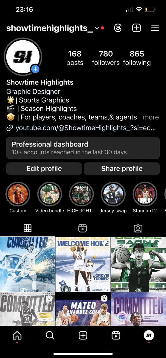 I started SH year and a half ago with the main goal of helping athletes get opportunities in the US and overseas.
I’m excited that we now offer not only  Highlights, but also Commitment Graphics and mentoring.
Please don’t hesitate to reach out if you need us!
👉 <a href="/ShowtimeH_/">Showtimehighlights</a>