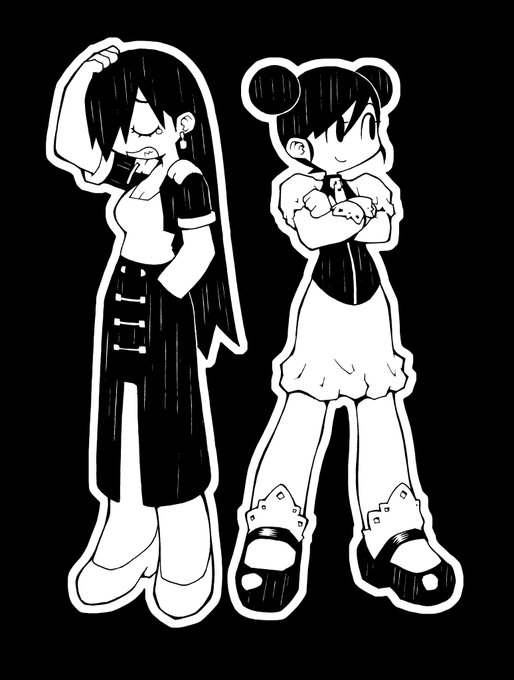 旧サルガッ荘単行本中扉の2〜5巻。
巻数が増えるたびにキャラを増やしていた。当然1巻は1人でテルなのだが……データが見つからない…。もしかしたら1巻はアナログで入稿していた可能性はある。 