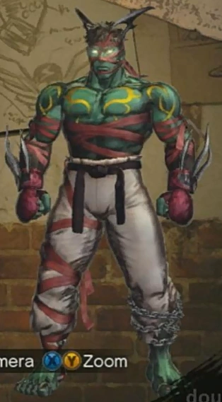 ShotoGamer's tweet photo. Before Reina it was Ryu that have a concept to get a hold of the #DevilGene. One of the obscure edgelord Ryu is #DevilRyu a what if take if Ryu had Devil Gene but still under his control using red strips all over his body. Its a costume swap on JinKazama's Devil instead of Kazuya https://t.co/N0ODAg6Krt