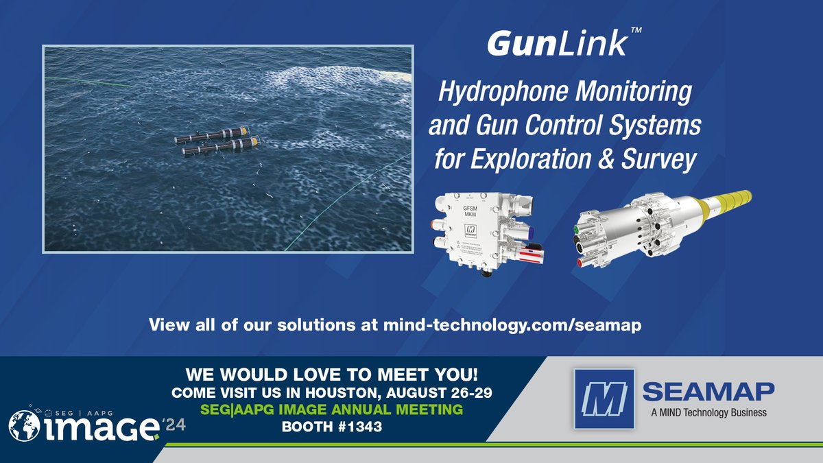 Visit us at the SEG | AAPG IMAGE Annual Meeting August 26-29.  We'd love to get to know you and see how MIND Technology and Seamap can be a solution for you. #MIND #Seamap #Gunlink #Sealink #Buoylink #SEG #AAPG #IMAGE