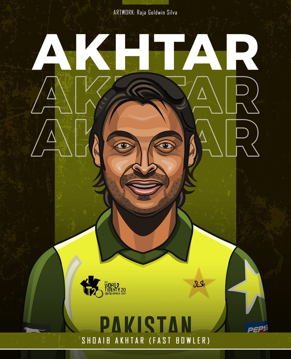 AUGUST 13: Happy Birthday Shoaib Akhtar!
Artwork🎨🖌: <a href="/RajaGoldwin/">Raja Goldwin Silva🏏🖌️</a>
..
<a href="/shoaib100mph/">Shoaib Akhtar</a>
<a href="/ICC/">ICC</a> <a href="/T20WorldCup/">T20 World Cup</a>
..
#HappyBirthdayShoaibAkhtar #ShoaibAkhtar #Cricket #Portrait #Illustration #Artwork
