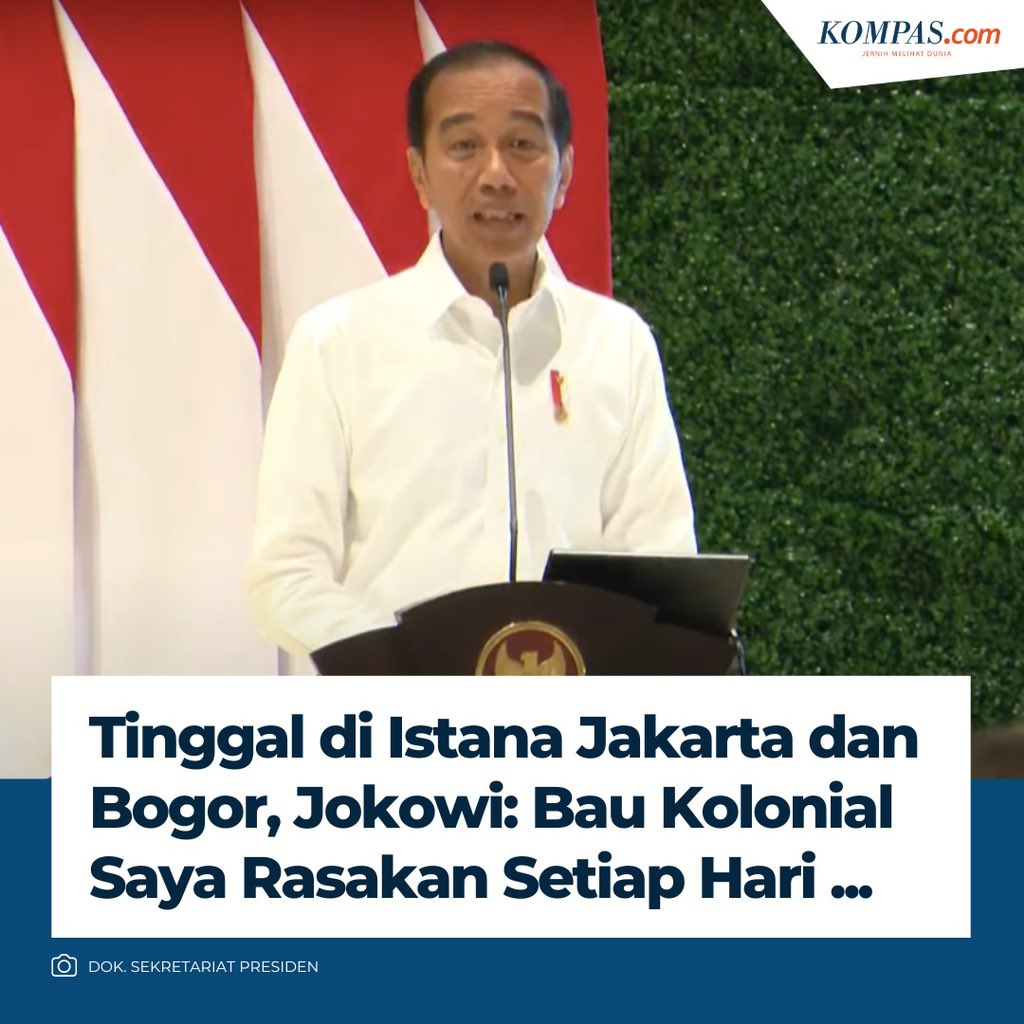 kompascom's tweet photo. Tinggal di Istana Jakarta dan Bogor, Jokowi: Bau Kolonial Saya Rasakan Setiap Hari ...

Baca di https://t.co/4K8MXNgqr2 https://t.co/kXarNAU9V4