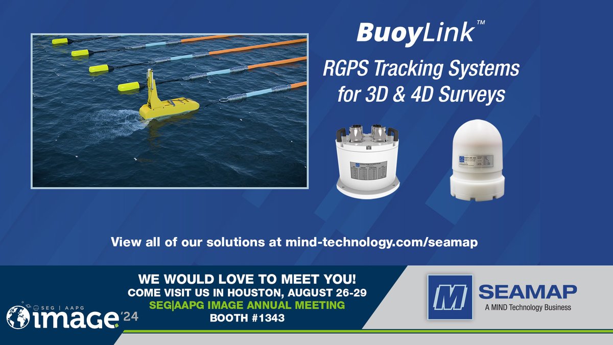 Visit us at the SEG | AAPG IMAGE Annual Meeting August 26-29.  We'd love to get to know you and see how MIND Technology and Seamap can be a solution for you. #MIND #Seamap #Gunlink #Sealink #Buoylink #SEG #AAPG #IMAGE