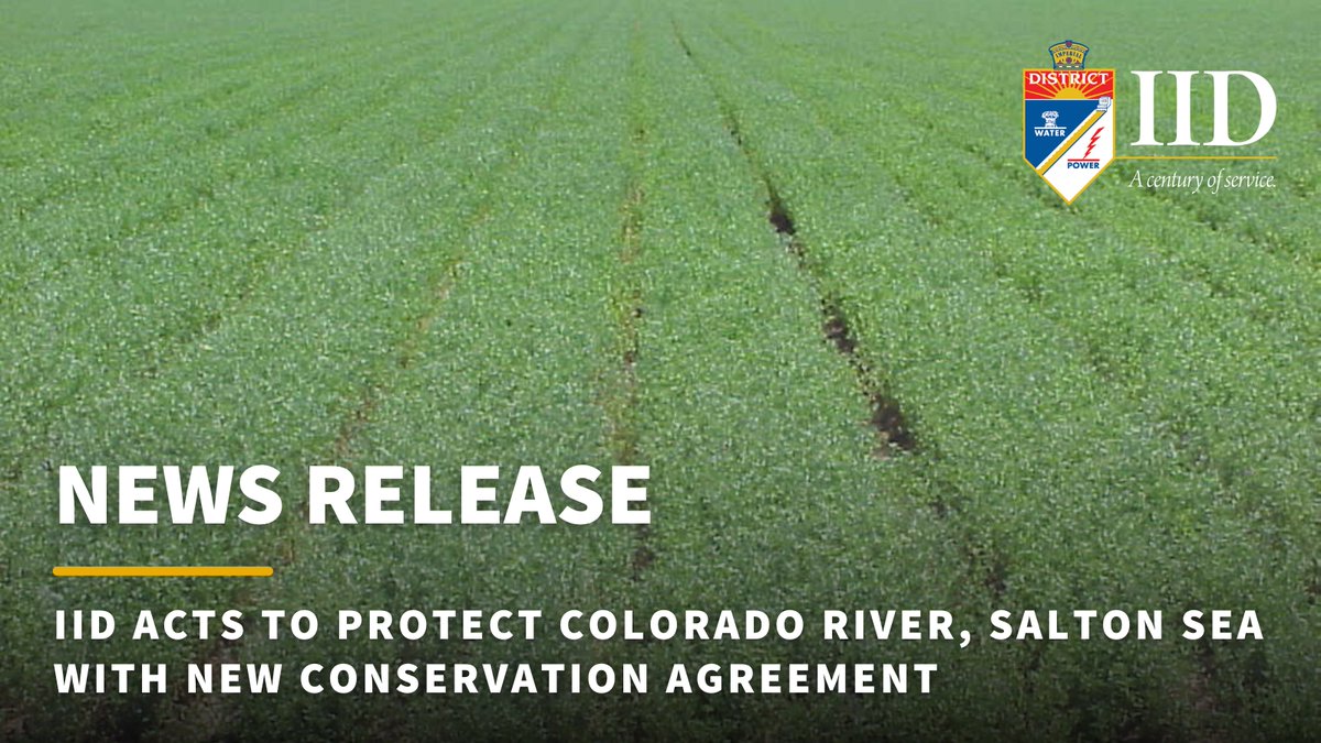 IIDatWork's tweet photo. Today, the Imperial Irrigation District Board of Directors approved a landmark conservation agreement with the federal government to leave up to 700,000 acre-feet of water in Lake Mead through 2026. Read more here: https://t.co/t81p7F7luB https://t.co/DWvgbWF296