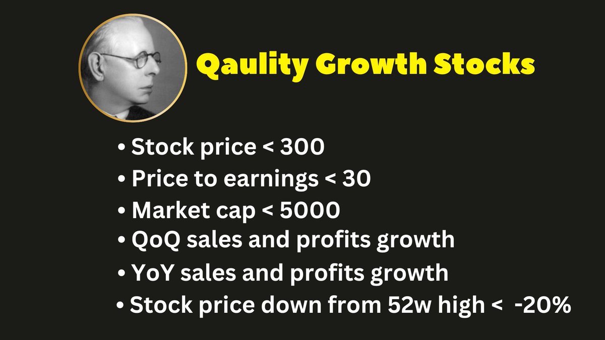 🧵🏆 13 Undervalued Quality Stocks

The criteria in the picture are a great way to screen for quality stocks. 

In this thread, we'll discuss 13 stocks which match these criteria ⬇️⬇️⬇️