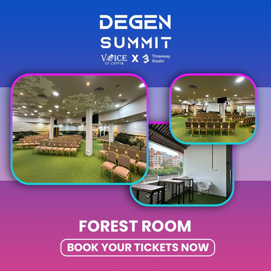 DegensummitOg's tweet image. Welcome to the #ForrestRoom at #DeGenSummit2024! Perfect for #pitchpresentations, #networking, and more. It&apos;s the ideal space to elevate your #ideas and connect with #innovators. 🚀

Book your slots now: degensummit.com

#Demoeve #Blockchain #Web3 #Web3Event #Crypto