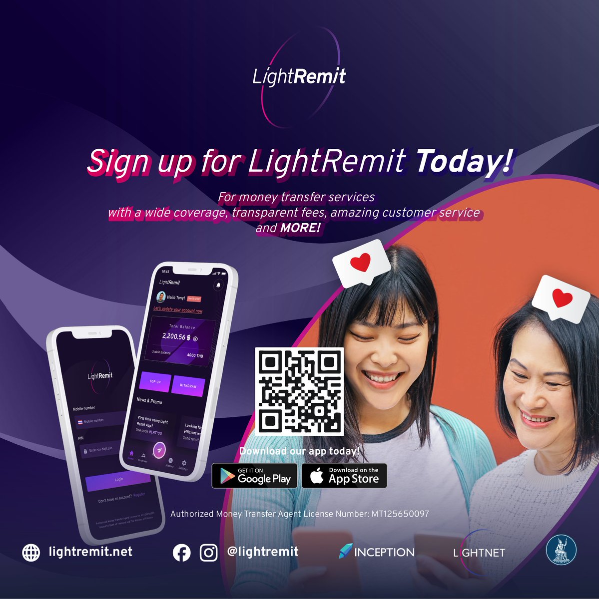 Looking for a reliable way to send money? LightRemit has you covered:

🔹 **Global Coverage** 🌍
🔹 **Transparent Fees** 💸
🔹 **Exceptional Service** 📞

Join the many who trust LightRemit. Sign up now! 💼✨

#LightRemit #MoneyTransfer #โอนเงินไปต่างประเทศ
