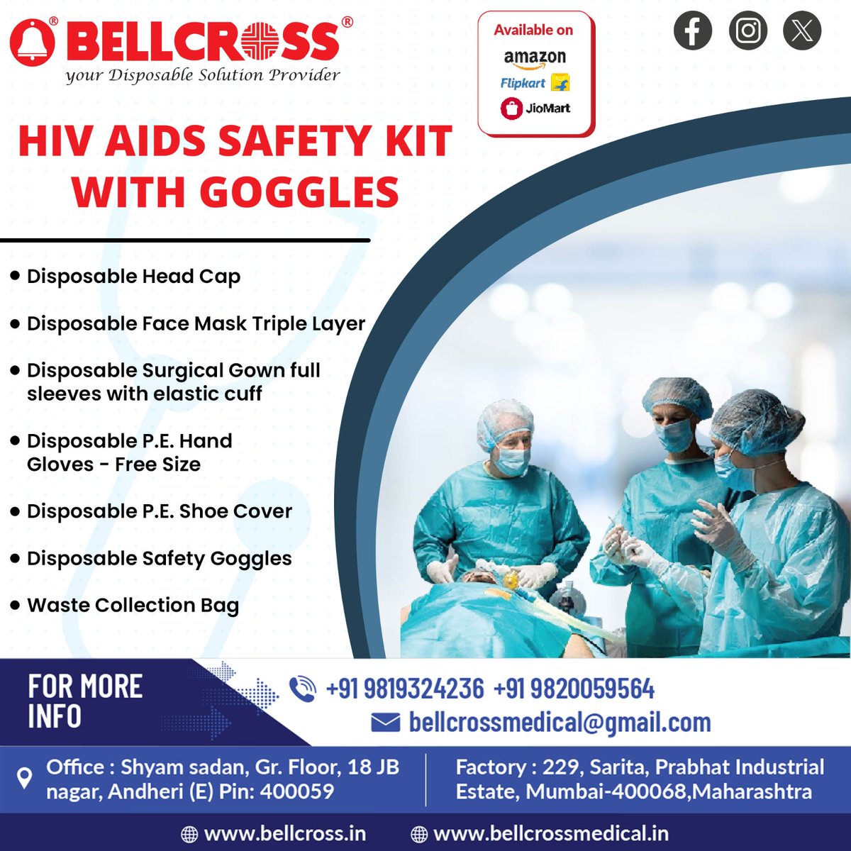 bellcrossind's tweet image. Stay protected with our HIV/AIDS Safety Kit, complete with goggles. Designed for healthcare professionals and caregivers, this kit offers essential protection against exposure. ✨

#bellcrossindustries #hivaids #safetykit #healthcare #protectionkits #PPEkits  #surgicalgloves