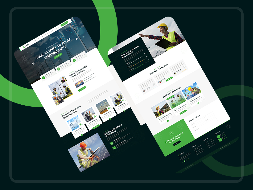 Solar Renewable Energy WordPress Theme.

We have made ready PSD, HTML5, And WordPress. If need you can buy this.

#wordpress #theme #elementor #customtheme #customewordpress #solar #energy #renewable #solarpanel #echofy #envorinment #psd #html #template #WebsiteDevelopment