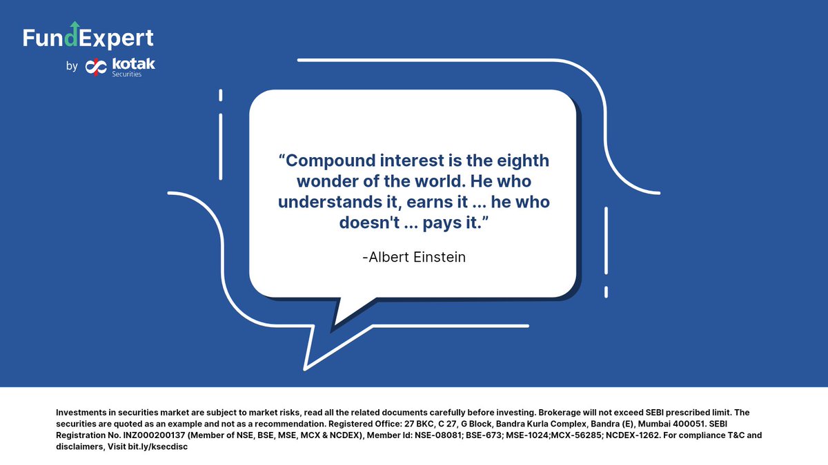 fundexp's tweet photo. Compound interest can grow your wealth exponentially over time. Win like Einstein! Invest smarter, not harder! #FundExpert #Investments https://t.co/HOhhgHpuEh