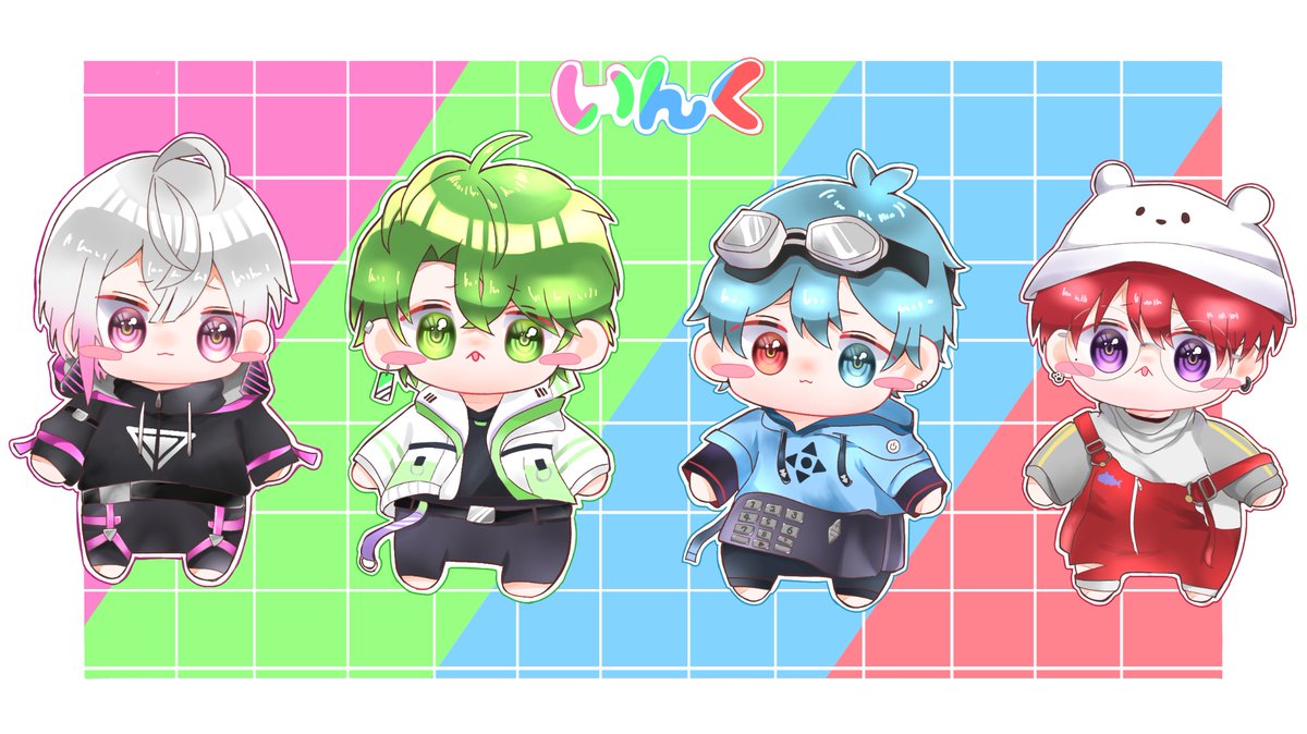 🎨ステッカー風イラスト🎨 #いんく #かざ音色 #ふうはやあーと #りも