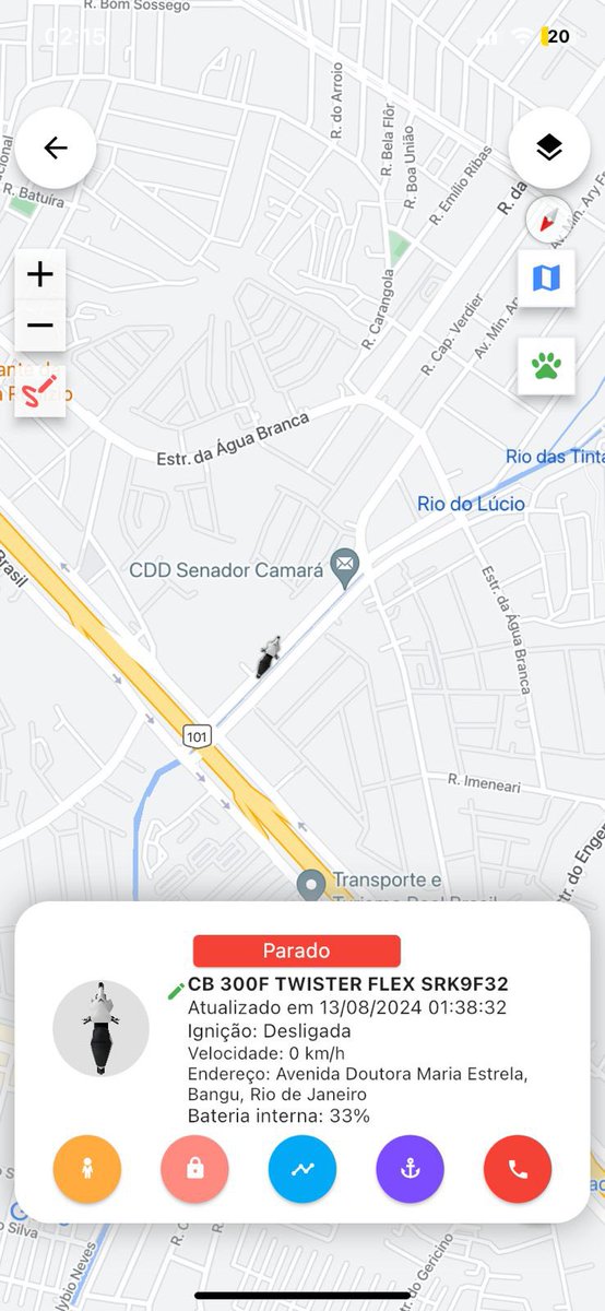 Moto do amigo foi furtada no 155 nesse momento, estava Prada dentro de uma vila na rua samambaia em Ricardo de Albuquerque e a última localização do gps deu próximo a estrada da água branca, quem puder dá RT vai fortalecer !