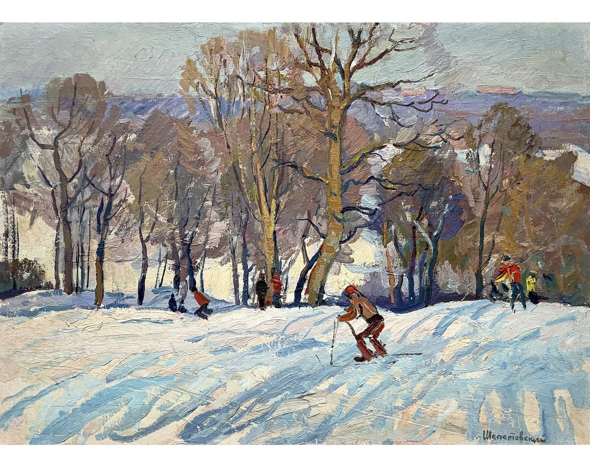 decorativefair's tweet photo. Four paintings from ‘Colours of Ukraine’, a collection of works from Ukraine dated 1950-1921, coming to the Autumn Fair with John Barkes Fine Art, who has been working with artists and dealers in Ukraine for three decades. https://t.co/vTtVDbYarA