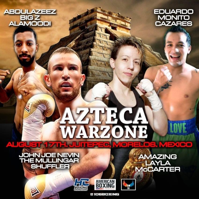 Fresh off of her <a href="/nvbhof/">Nevada Boxing Hall of Fame</a> induction, it’s #FightWeek for USA’s <a href="/LaylaMcCarter/">Layla McCarter</a> &amp; Mexico’s Beatriz Aguilar in a welter match Saturday in Salon Rosas, Jiutepec