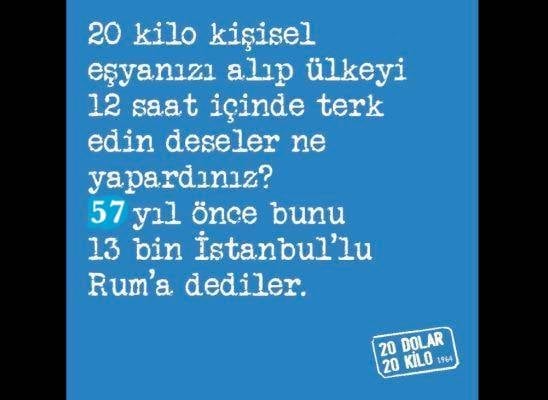 temeldemirer's tweet photo. #Mübadele #PopulationExchange #IrkçılığaHayır #Irkciliğakarşiyiz
13 Ağustos 1964: Hükümet, Rumları sınır dışı etme kararı aldı. Yanlarında kişisel eşya olarak 20 kiloluk valiz ve 200 TL para (22.2 dolar) alabildiler
UNUTMA(DIK)
+ https://t.co/sYyLU9rLk5