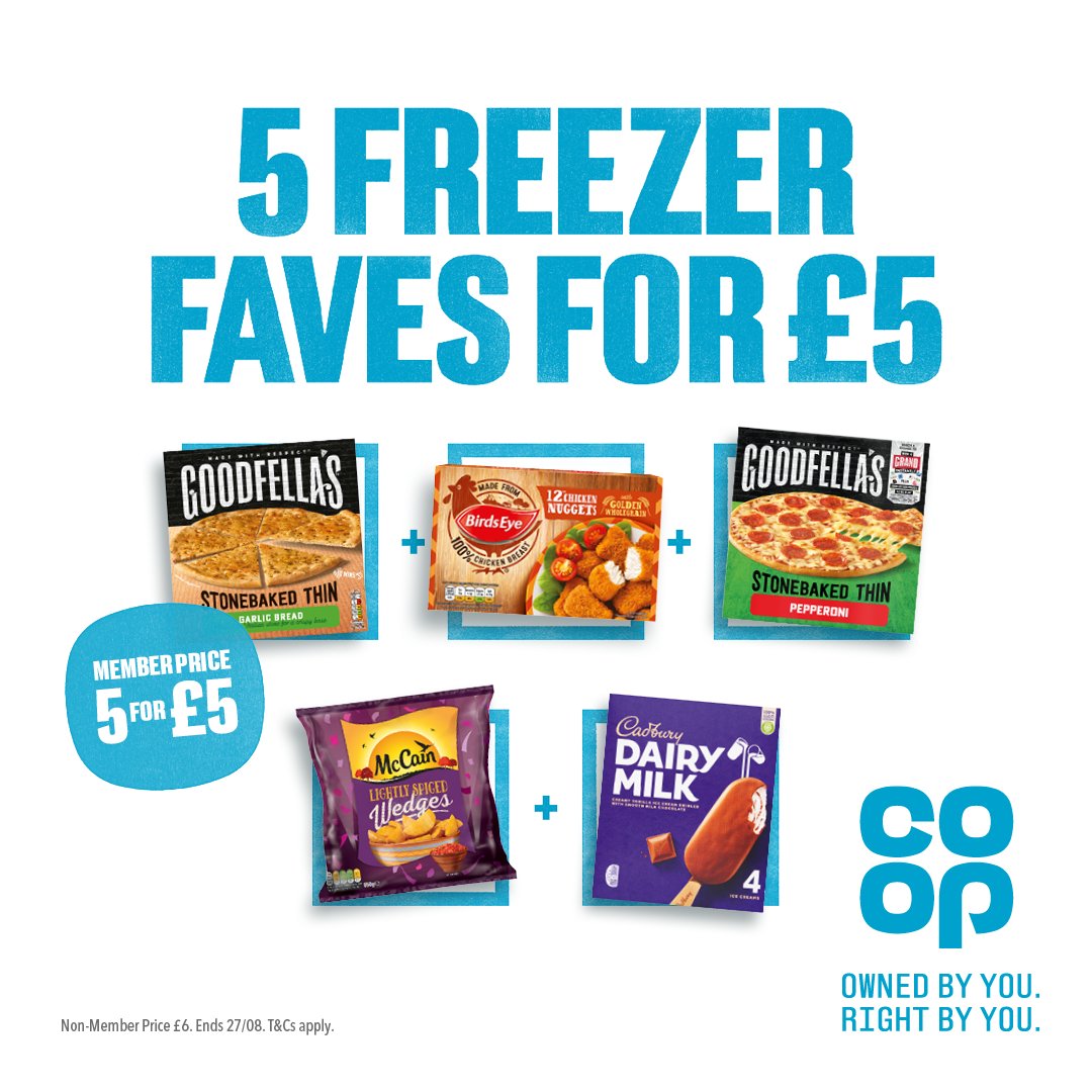 Have you seen Co-op’s latest Freezer Filler deal? Shop online or in your local <a href="/coopuk/">Co-op</a> 🙌 Find out more and sign up to get Member Prices here 👉 coop.uk/2C6iIDr