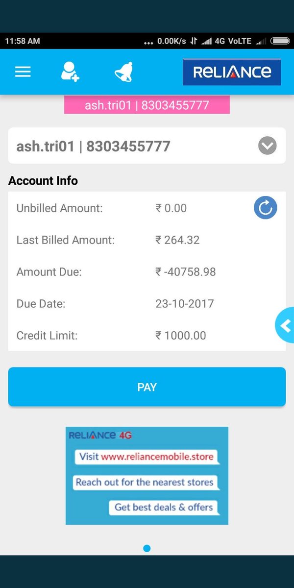 ash_tri01's tweet photo. @neetaambani_ @neetaambani3325 
Dear mam,
  Pleaese provide my refund for reliance no. 8303455777 https://t.co/JZIWU2eW1o