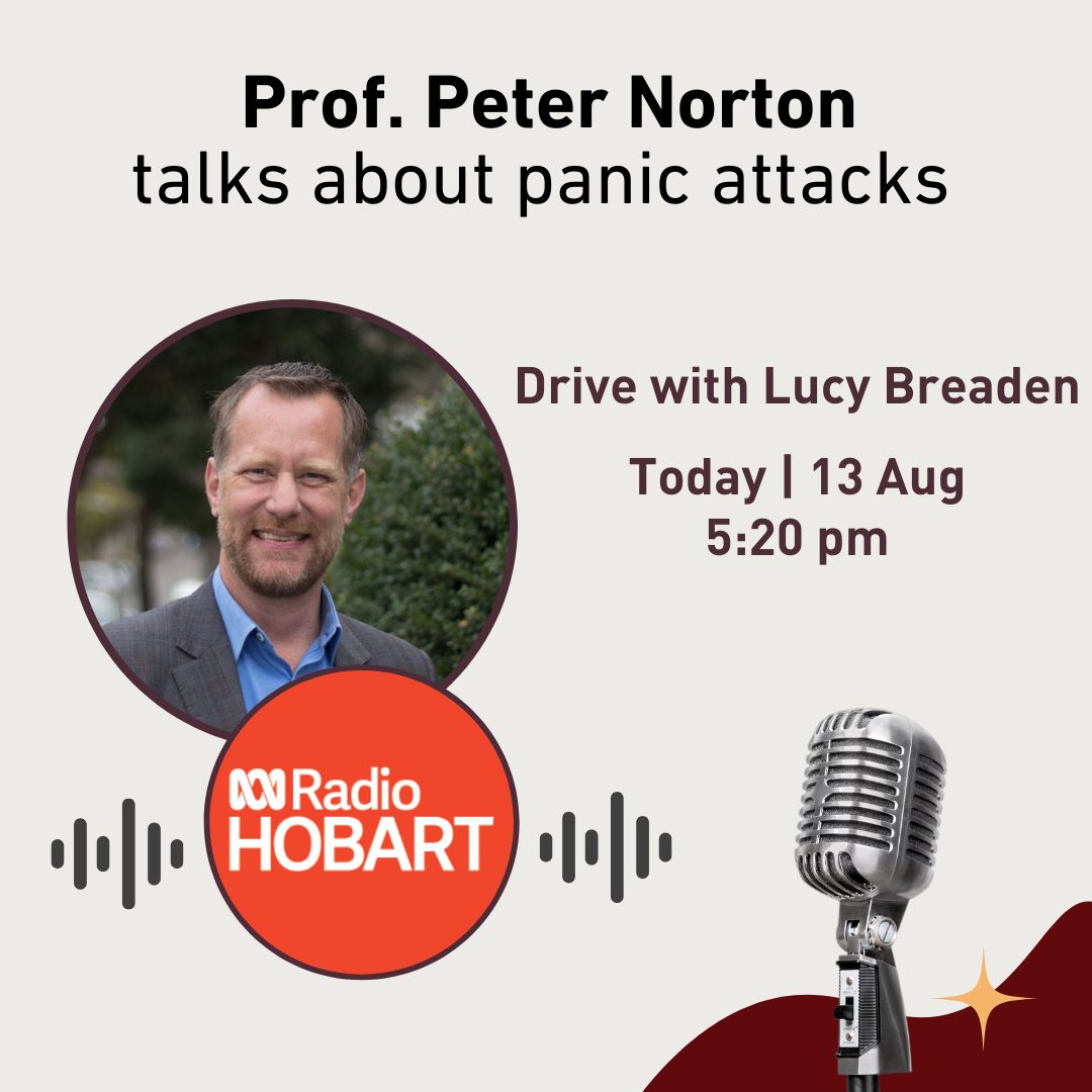 Catch Prof. Peter Norton on @ABCHobart's Drive with Lucy Bearden at 5:20 PM today, discussing panic attacks in light of the recent live on-air experience of ABC News' Nate Byrne: abc.net.au/listen/live/ho… 📻 #PanicAttackAwareness #MentalHealthMatters