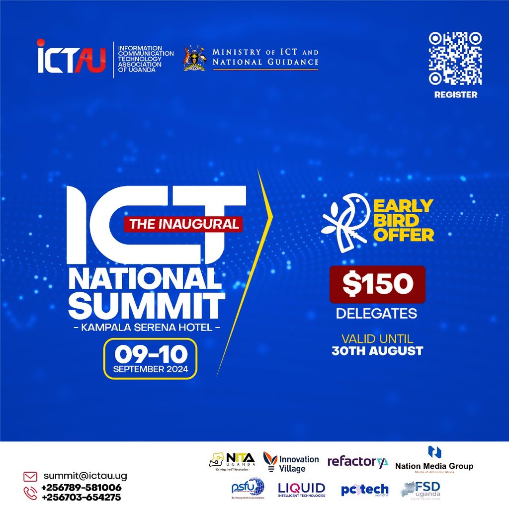 DISCOUNT ALERT 🚨
You deserve to take part in redefining Uganda's #DigitalTransformation journey—YES YOU! Whether you’re a tech visionary, business leader or entrepreneur, this is your moment to shape the future.

Don’t miss out on our #EarlyBird discount for the