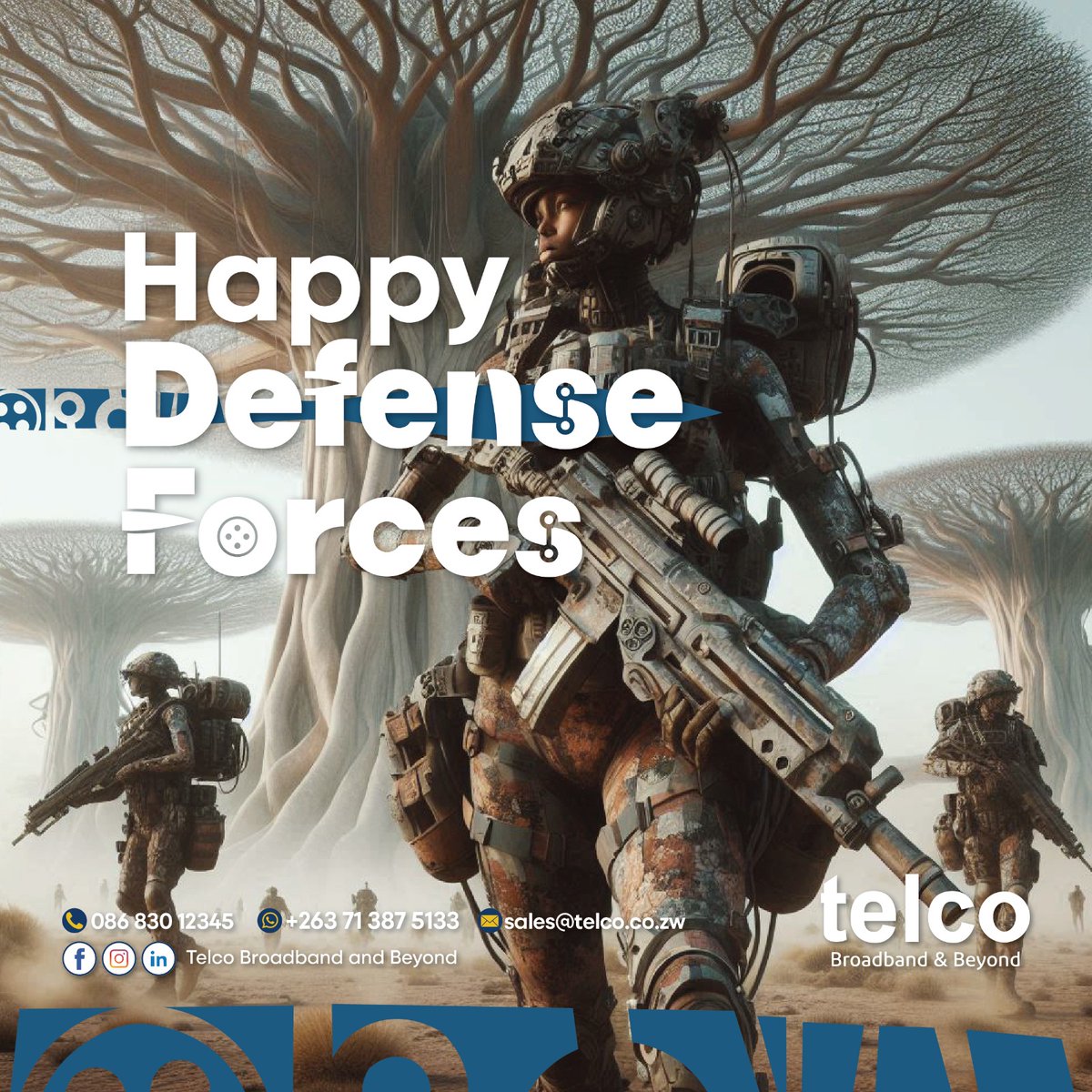 Happy Defense Forces Day, Zimbabwe!

Today, we salute the courage of our Defense Forces who protect our nation with honor.

🌍 #LetsGetStarted, Zimbabwe! 🌍

#DefenceForcesDay #TelcoCares