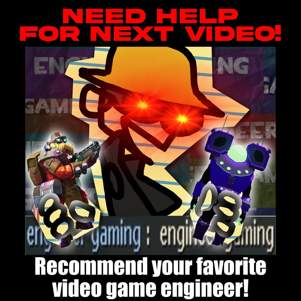 Reply with your favorite video game engineer!  I'm making a single player game based on TF2's Engineer and I want to study as many as your favorites as possible!  Your replies might be featured in the next video.  Thanks!!!