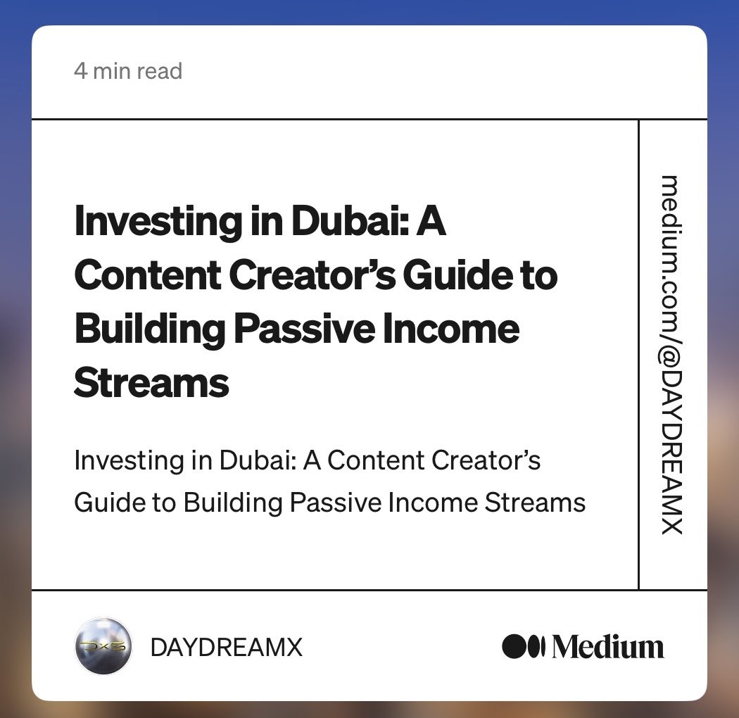 #Passiveincome … who doesn’t want it ?! 
Learn more here about how to grow your portfolio as a artist, content creator, musician or as a human being 👽

medium.com/@DAYDREAMX/inv…