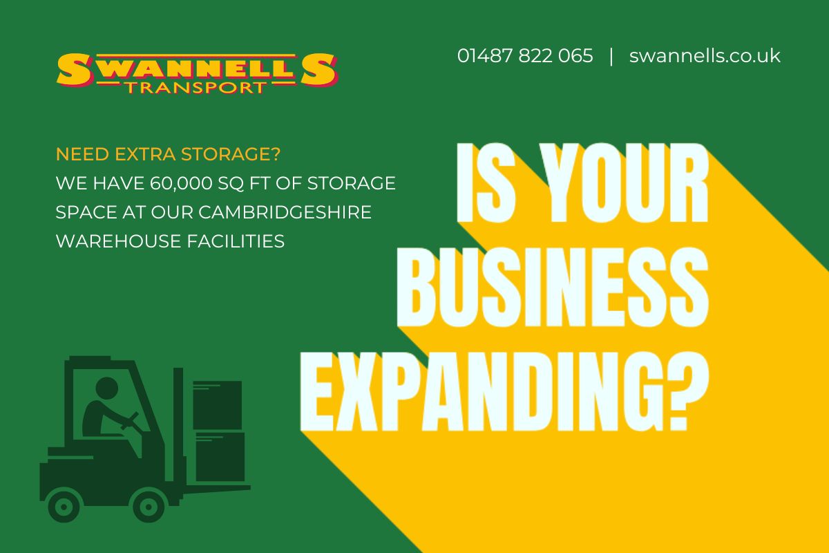Is your Cambridgeshire business expanding and needs extra storage?  

Whether you require palletised goods storage, picking and packing for distribution, or secure storage for hazardous materials, we have the solution for you.

swannells.co.uk