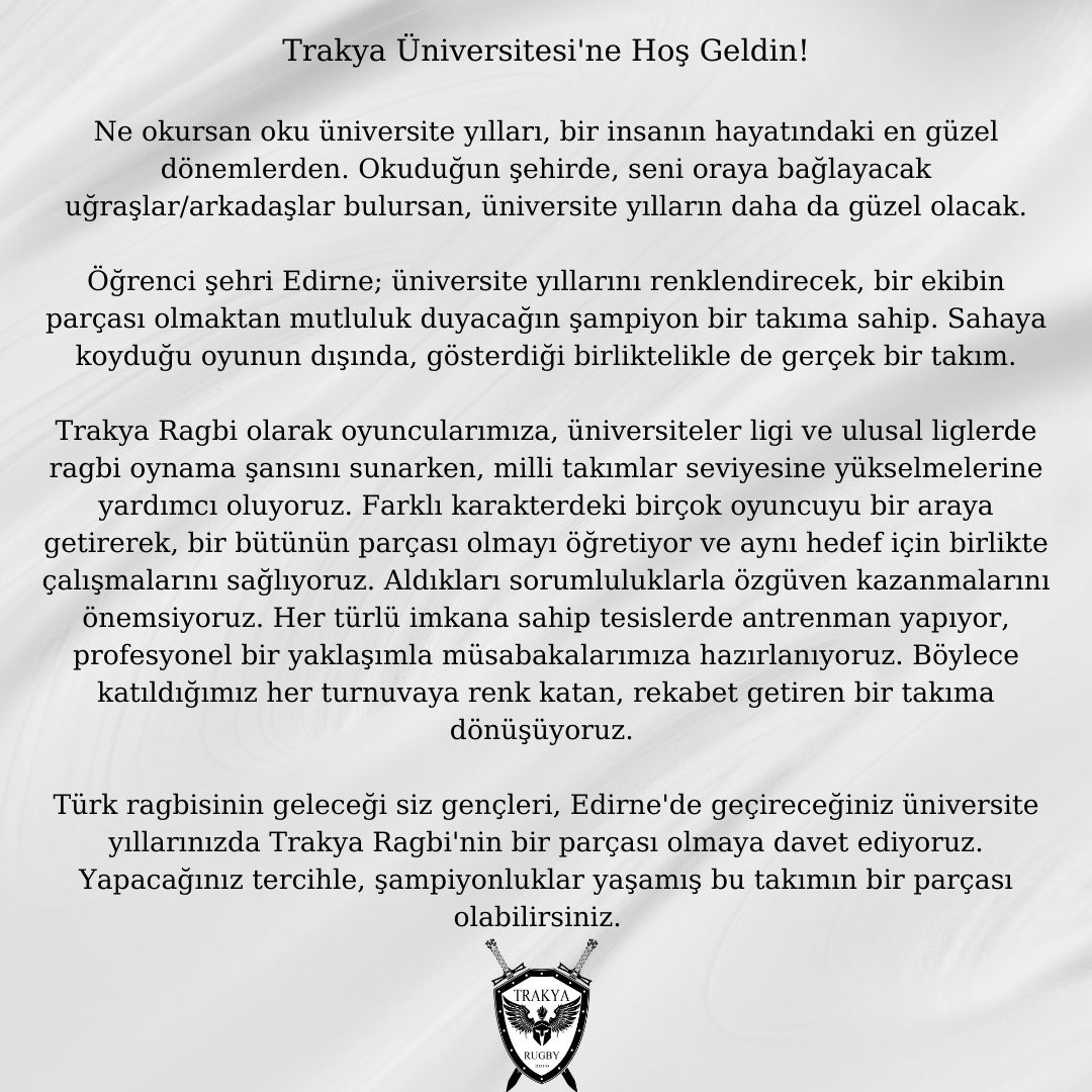 Edirne'de, Trakya Ragbi gibi bir seçeneğin var! Yeni akademik yılda beraber olalım💪

#trakyarugby #rugby #edirne #yks2024 #trakyaüniversitesi
