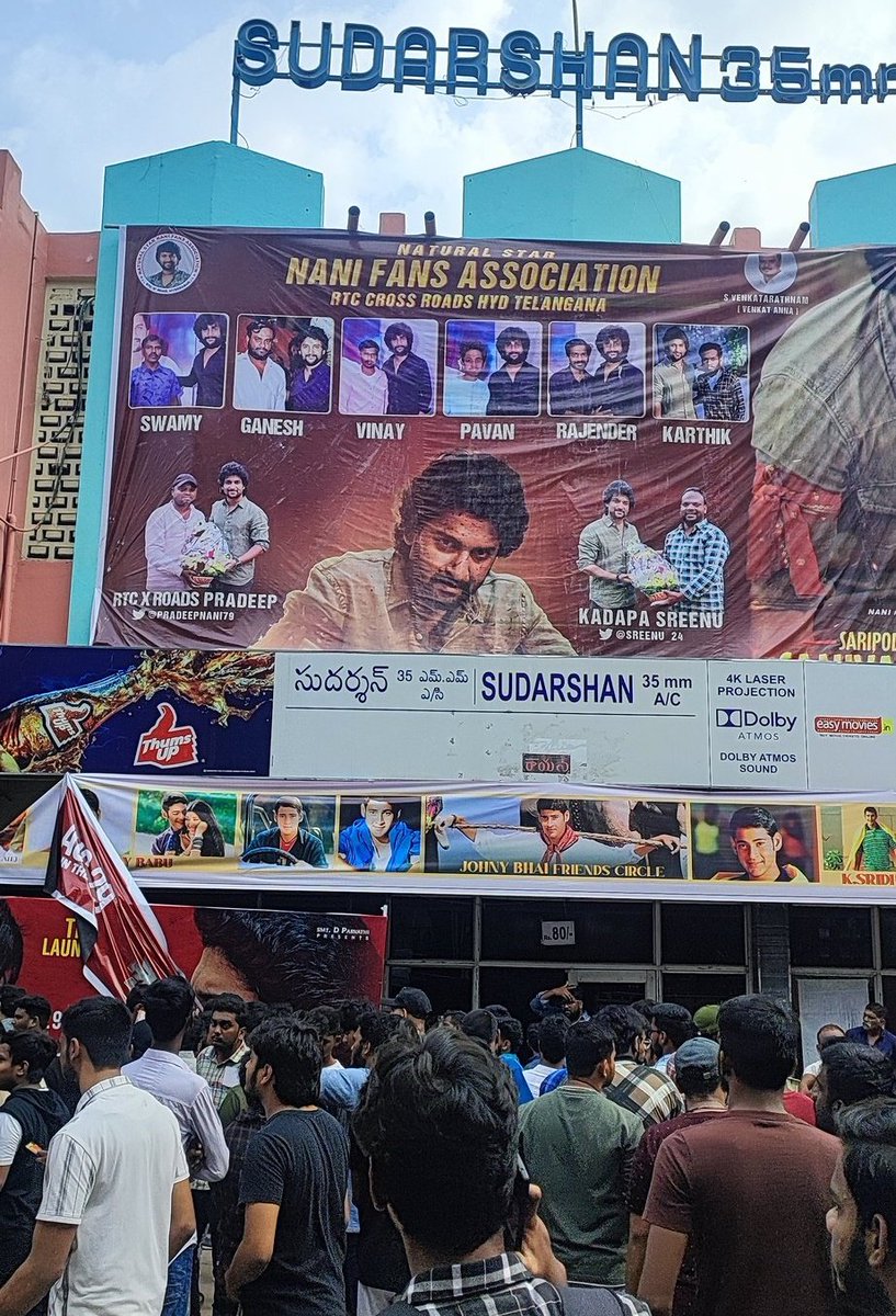 Gokul_1909's tweet photo. Sudarshan35mm under nani fans control now 🔥 🔥 

#SaripodhaaSanivaaram https://t.co/SqlG4KtBU3
