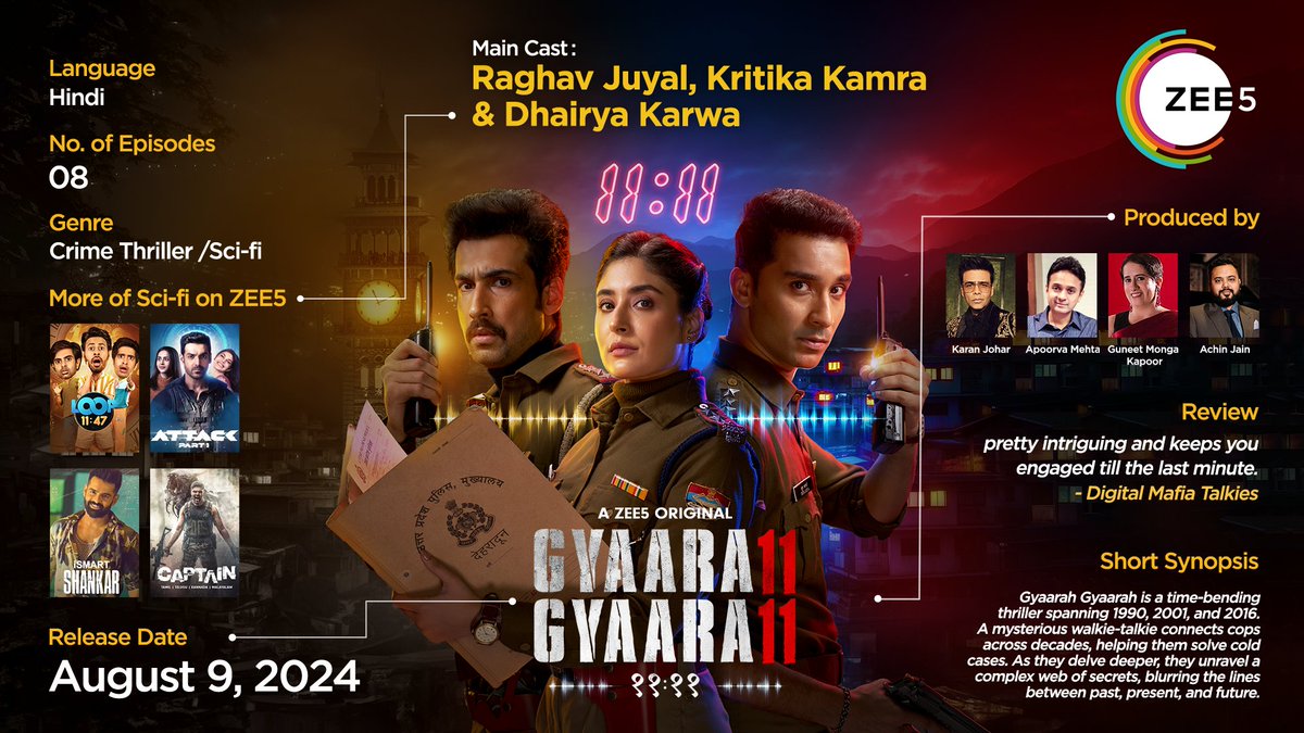 A journey through time, Gyaarah Gyaarah invites viewers to explore how changes in history can reshape the present and future. This ground breaking series pushes the boundaries of South Asian storytelling, offering a fresh and innovative take on the sci-fi genre.