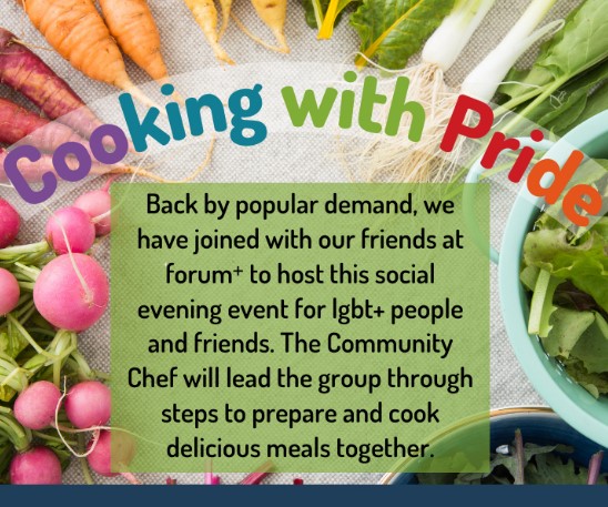 Next Tuesday we have our popular Cooking with Pride event on in our Cookery School. Interested? Take a look at our website for details. #lgbt+ #cookingwithpride #southislington @forum+ slpt.org.uk/st-lukes-event…