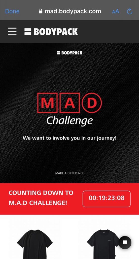 kemaren rame pada ikutan #MADChallenge gue jadi fomo. tapi ternyata ga dapet padahal udah standby depan hp buat dapetin Kaos Bodypack Rp. 1 gue iseng cek websitenya challengenya masih ada, kali ini gamau ketinggalan lagi. ada yang mantengin jadwalnya di sosmed sama websitenya ga?