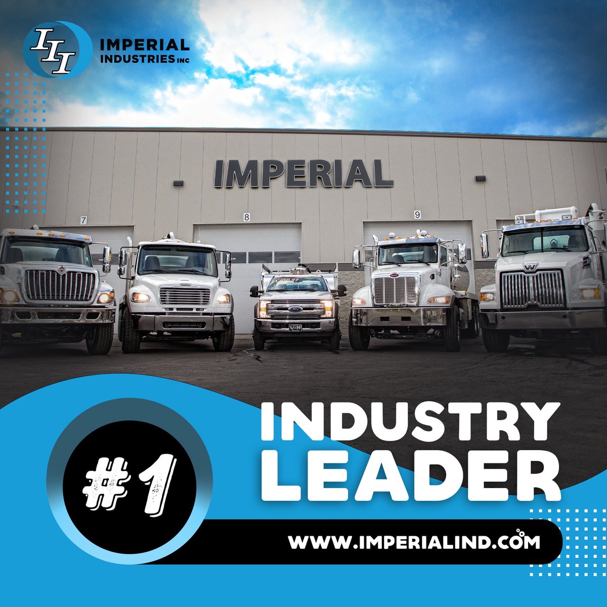 “Step into excellence with Imperial Industries! As the industry leader, we're your go-to source for all things liquid waste. From our ready-to-go stock units to our custom solutions, we've got you covered.

Experience the Imperial advantage today: 800-558-2945”