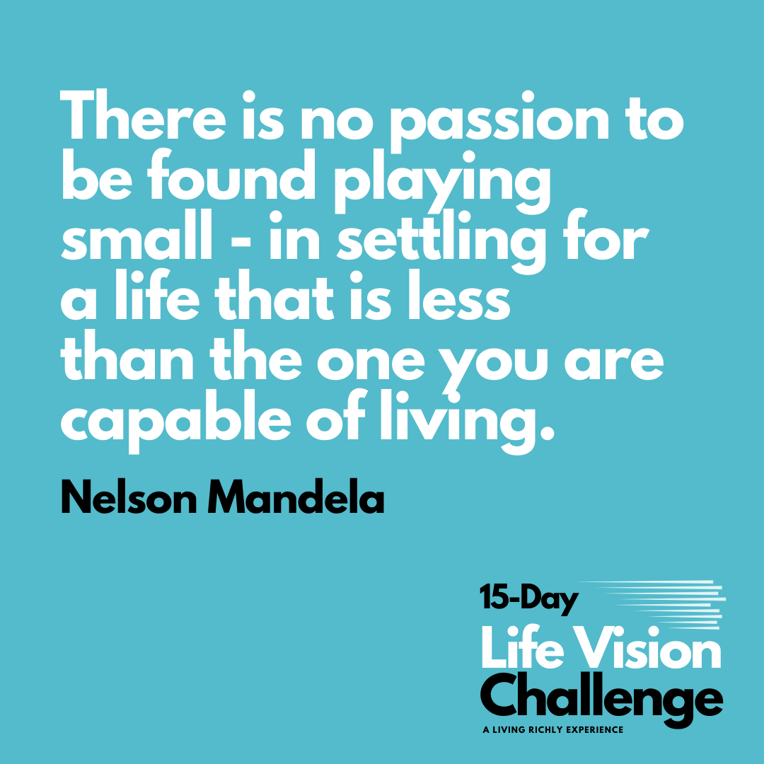 Live larger with our FREE 15-Day Life Vision Challenge! Elevate your life now: liverichly.me/15daychallenge 🚀 

What big dreams are you pursuing? Share your vision! 

#LifeVisionChallenge #YourBestLifeNow #ReachYourPotential #LivingRichly #Inspiration #Motivation