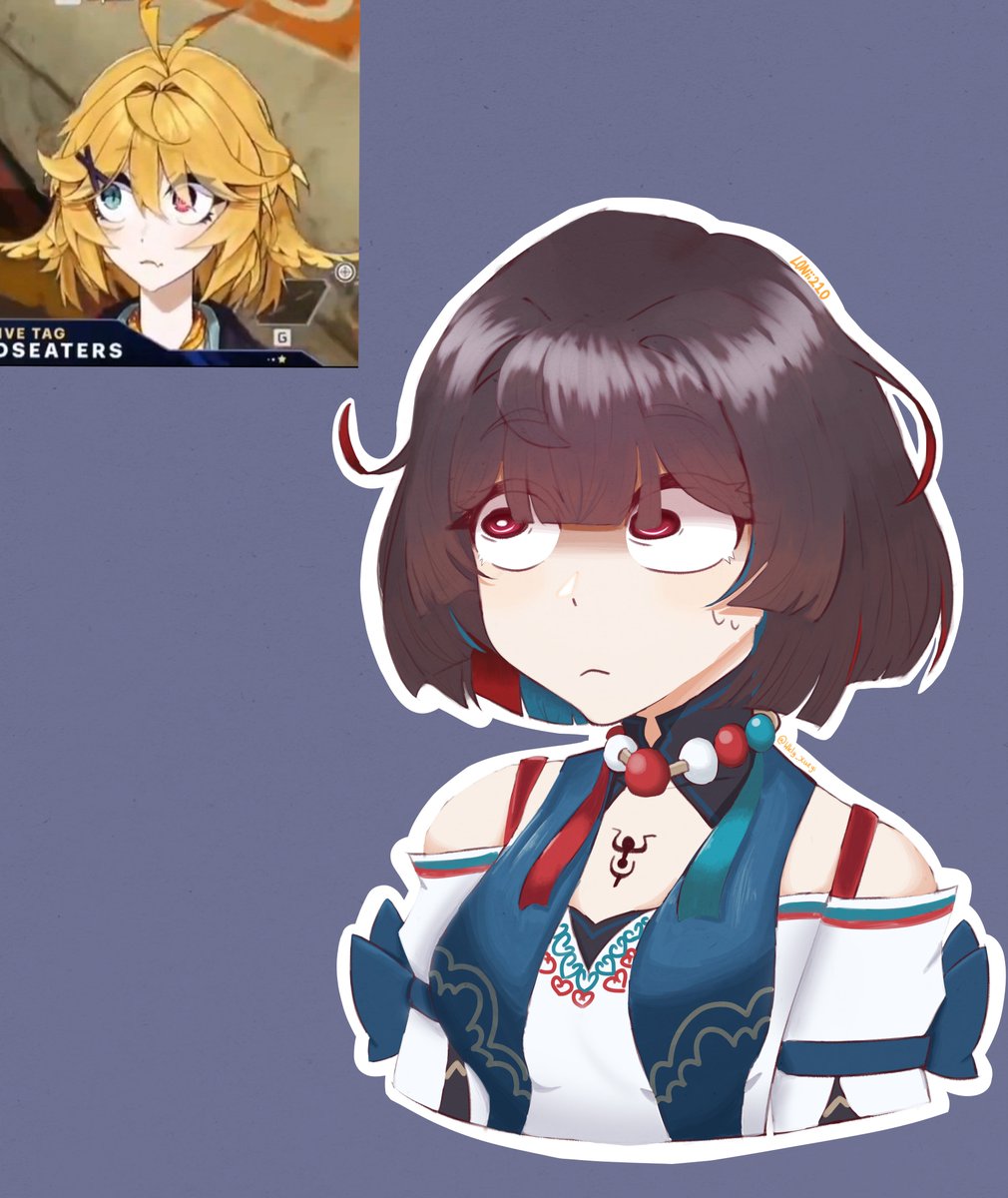 I saw the dokibird clip and I HAD to draw it LMAO

If you see this please draw ur favourite sillies with this expression (its goofy)🙏🙏🙏
#Xueyi #雪衣 #HonkaiStarRail #HSRFanart #hsrtwt