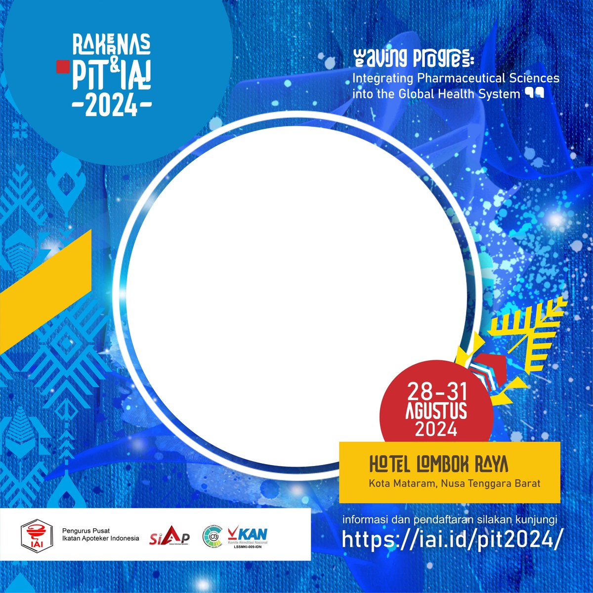 Rapat Kerja Nasional dan Pekan Ilmiah Tahunan (PIT IAI) 2024 terlaksana dengan sukses. Ayo segera mendaftar, 
Tanggal 29 - 31 Agustus 2024 di Mataram, NTB.
Yuk daftar melalui tautan iai.id/pit2024/
___
Get yourself this Twibbonize frame at twb.nz/rakernaspitiai…