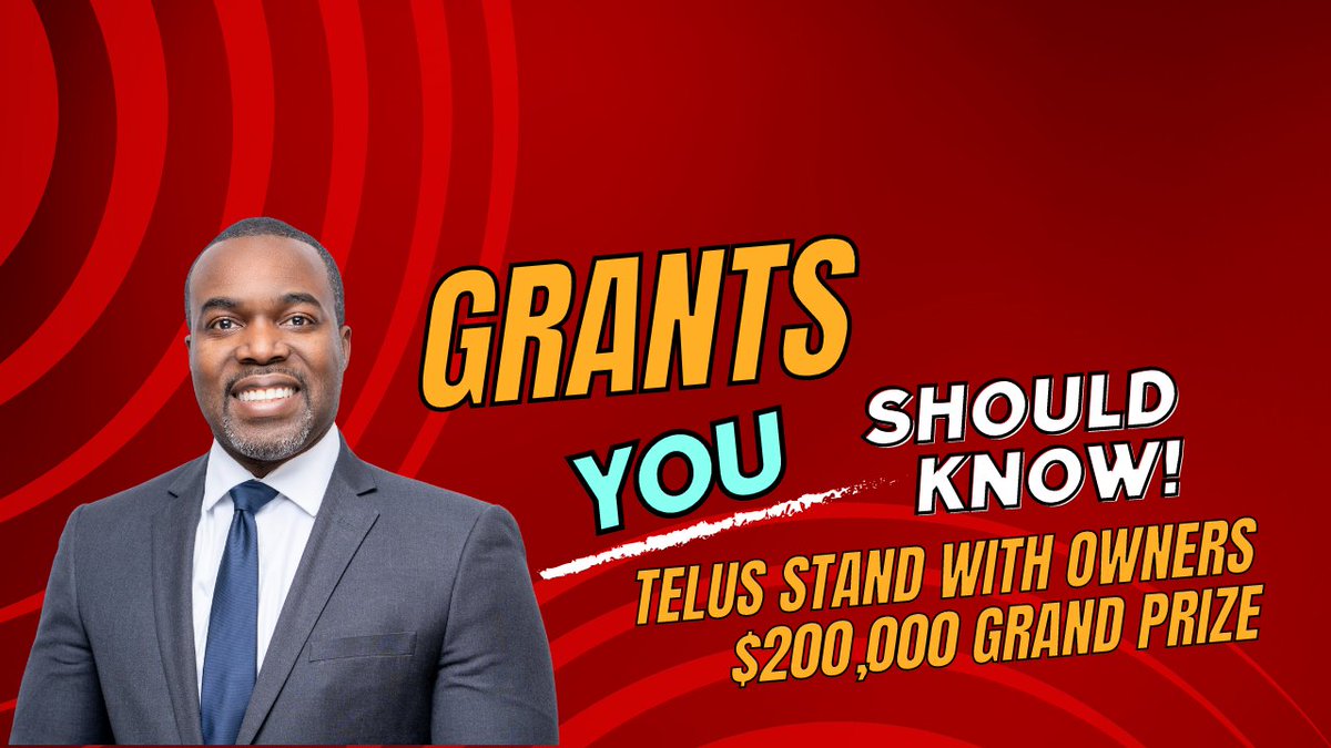 Watch a walkthrough of the $200,000 #Telus Stand with Owners Business Grant here: webinarkit.com/webinar/regist… 

link also in bio
#businessgrant #grantsupport #businessfunding #grantsforbusiness #grants #funding