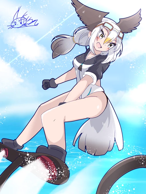 フライボードをエンジョイするハクトウワシさん#けものフレンズ #けもフレ 
