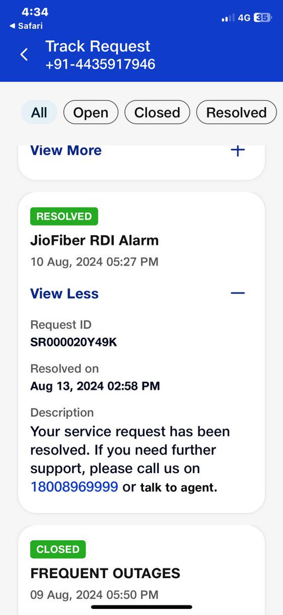 When you resolve this complain both are today screen short this type do with customer