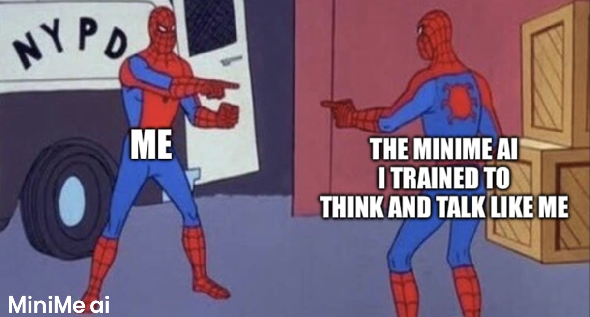 myminimeai's tweet image. 👉👨👉 👈🤖👈

#trAIningAI #MiniMeai