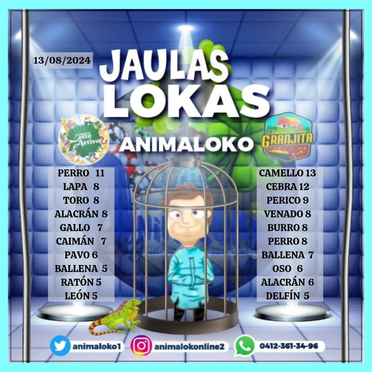 Animaloko1's tweet photo. `ENJAULADOS DEL DÍA 🧐`

Elige los *GANADORES* 📊

_APUESTALOS en Animaloko 🧮 Tu Agencia Virtual_

Te esperamos toda la semana de 7:00am a 8:30pm⏰

*Seni🩵*
https://t.co/WKZfzfHWYQ

*Ale🩵*
https://t.co/0x4tCCLvOq

Síguenos @animalokonline2 https://t.co/kxGifHGxWV