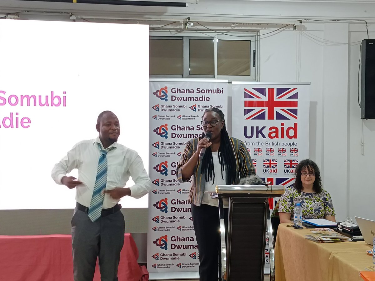 GhanaSomubi's tweet photo. @UKinGhana @OptionsinHealth @gfdghana @ghana_deaf @MoGCSP_Ghana @FCDOGovUK's Enyonam Azumah highlights @UKinGhana's work with the Government of Ghana and CSOs over the past decade on #Disability and #MentalHealth issues.
#SomubiGrants #SomubiFilms https://t.co/NV9G4JEV5W