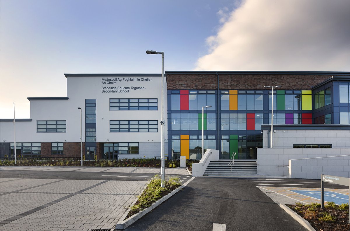 CJFAArchitects's tweet photo. Recent Project: Stepaside Educate Together Secondary School (ETSS), Ballyogan Road, Leopardstown, Dublin 18. C.J. Falconer & Associates acted as architects as part of the ABM Design and Build Ltd. Team, under the @Education_Ire's Design and Build Schools Framework.

The project consisted of the design and build of a new 11,256m2 part 1-storey, part 2-storey, and part 3-storey 1,000 pupil post primary school building - with general classrooms, specialist classrooms, 4 Classbase Special Educational Needs (SEN) Unit, General Purpose Hall, PE/Sports Hall, ancillary teaching and staff accommodation.

The project also incorporated associated 100 carparking spaces, internal access roads, drop-off areas, pedestrian access, bicycle lane, construction of external ball courts, hard and soft play areas, landscaping, connection to public services, ESB sub-station and all associated siteworks.

Upgrade works were also required to the site surrounds with a new access point off Ballyogan Avenue, a new pedestrian access off the linear park in front of Holy Trinity National School and the delivery of a greenway providing future linkage to the North and South of the site.

The project was delivered using the Public Works Contract (PW-CF 2) and was located in close proximity to numerous other live sites, along with the existing live school on the same site – and was delivered between May 2022 and end of April 2024.

For more information, and further images of the project, visit the CJFA Project Page: https://t.co/WOZR5wVaJz

Congratulations to all involved in the Design and Build Team, including:

D&B Contractors: ABM Contractors Ltd
Architects: C.J. Falconer & Associates, Architects
Civil & Structural Engineer: Hayes Higgins Partnership
Mechanical & Electrical Engineer: Varming Consulting Engineers Ltd.
Fire Safety Consultants: Maurice Johnson & Partners
B(C)AR Assigned Certifiers: Catalyst
Project Managers: KSN Project Management

Photography by: O’Shea Photography