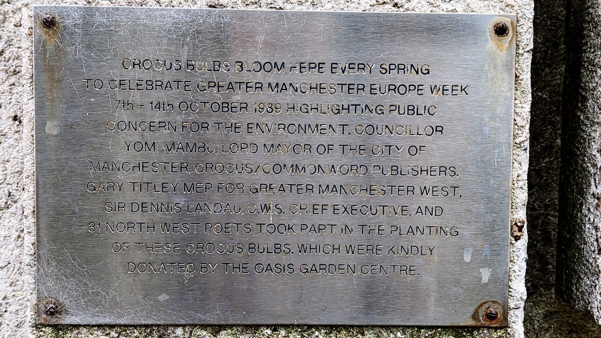 manchester modernist (@modernistsoc) on Twitter photo So, according to this plaque outside New Century House, there's a Greater Manchester Europe Week, celebrated by the planting of crocuses..who knew?
Maybe we can rekindle this splendid idea.
<a href="/NOMA_mcr/">NOMA</a> <a href="/NCHMCR/">New Century</a> <a href="/GM_Culture/">GM Culture & Creative</a> So, according to this plaque outside New Century House, there's a Greater Manchester Europe Week, celebrated by the planting of crocuses..who knew?
Maybe we can rekindle this splendid idea.
<a href="/NOMA_mcr/">NOMA</a> <a href="/NCHMCR/">New Century</a> <a href="/GM_Culture/">GM Culture & Creative</a>