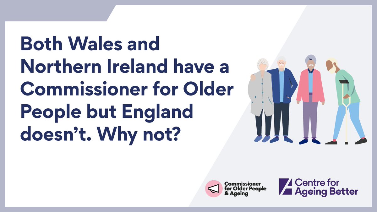 We’re calling for an independent commissioner to champion the rights of older people and ensure policymaking considers the needs of England's ageing population.

Find out more about a Commissioner for Older People and Ageing here: ageing-better.org.uk/commissioner-o…