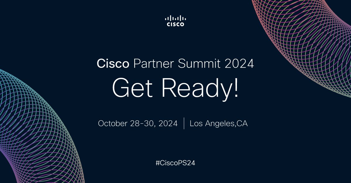 MarisaAMetcalf's tweet photo. 🌐 The future of business is collective strength. Get ready for Cisco Partner Summit 2024 on Oct 28-30 in Los Angeles. @Cisco will dive into how industry-leading tools and collaborative culture can propel us all #ForwardAsOne. #CiscoPS24
Learn more here: https://t.co/NDl8ArXT8L https://t.co/FkUPEAcajZ