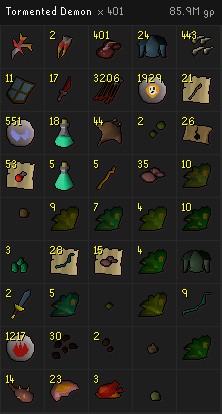 SuperNova_IV's tweet photo. Loot from 400 Tormented Demons! https://t.co/fj8WY66p3y