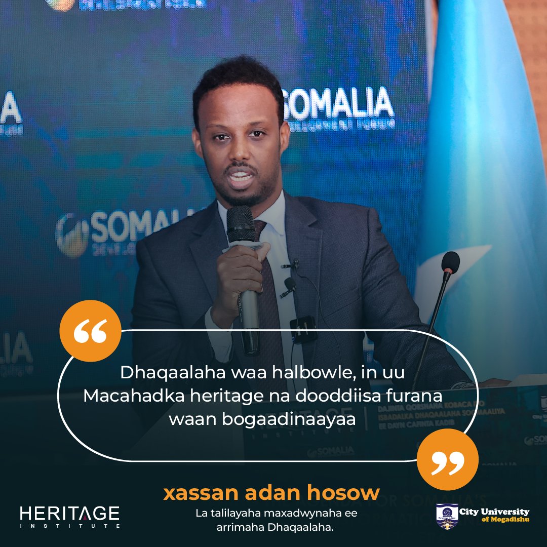 Astaan_LTD's tweet image. &quot;Dhaqaalaha waa halbowle, in uu Macahadka heritage na dooddiisa furana waan bogaadinaayaa.&quot; —Dr Xasan Aadan Hoosoow, la talilayaha maxadwynaha ee arrimaha Dhaqaalaha. 

#SDF2024
#SomaliaDevelopment
#PostHipc
#HeritageForum